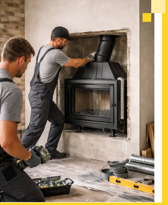 Установка каминных топок в Аксае: монтаж, подключение