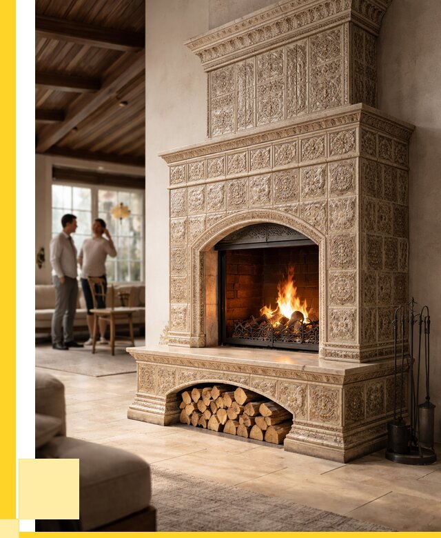 Купить изразцовый камин в Аксае от 253925 р. | ЭриданАкс