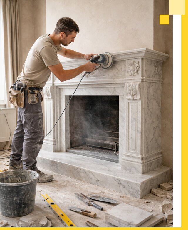 Изготовление и установка мраморных каминов в Аксае под ключ