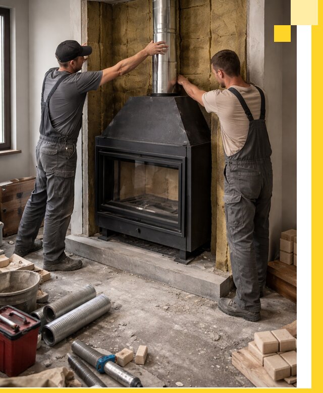 Изготовление и монтаж закрытых каминов в Аксае под ключ
