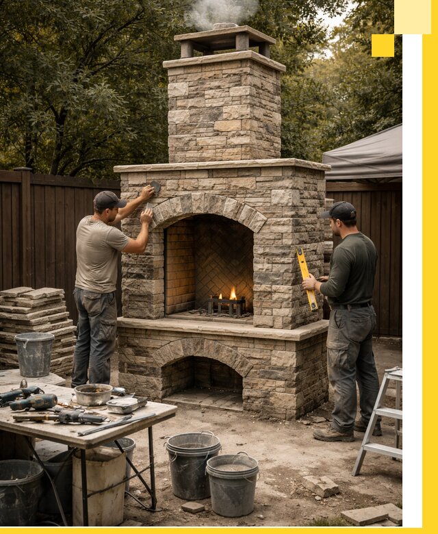 Проектирование и установка уличных каминов в Аксае