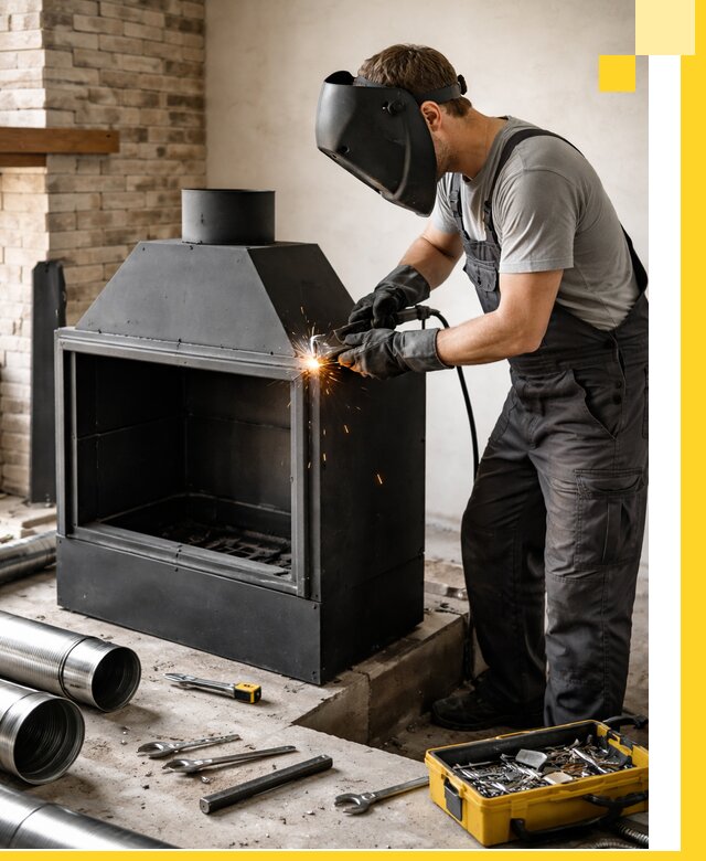 Продажа и установка металлических каминов в Аксае под ключ