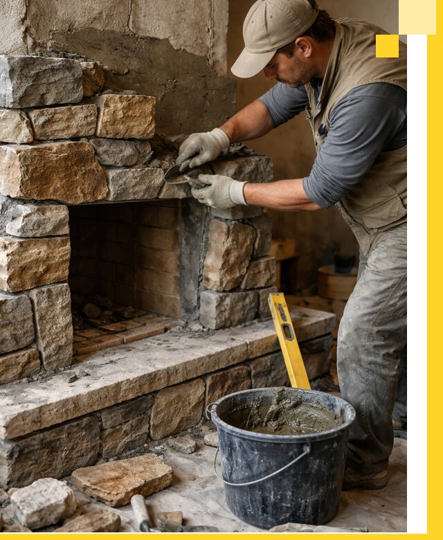 Изготовление и установка каменных каминов под ключ в Аксае