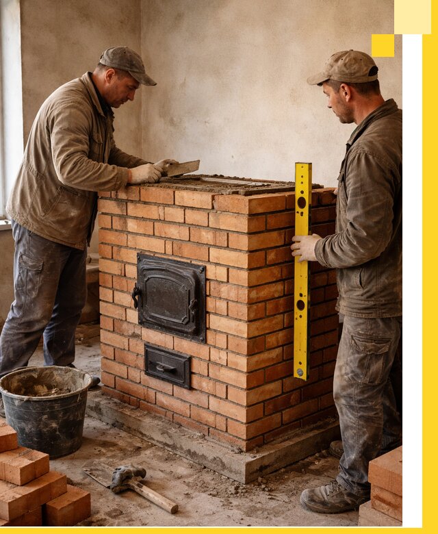 Отопительные печи под ключ в Аксае, установка и сборка