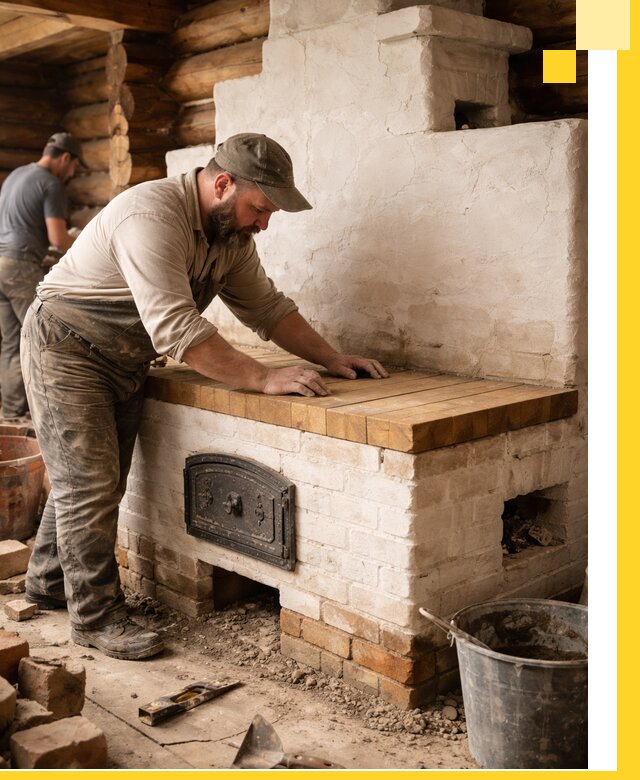 Проектирование и установка русской печи с лежанкой в Аксае