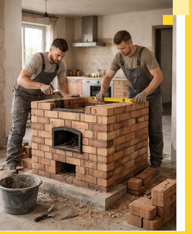 Установка и монтаж печей в частном доме в Аксае под ключ