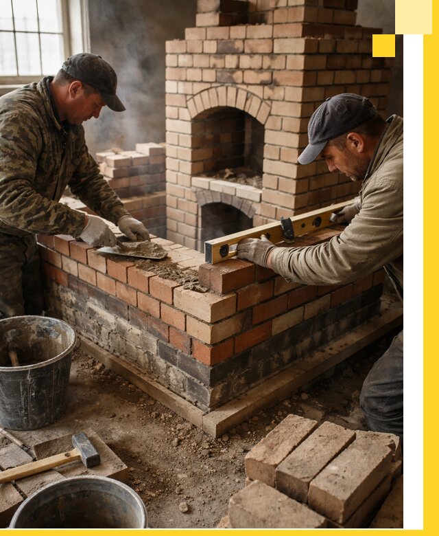 Изготовление и монтаж печей и каминов из кирпича в Аксае