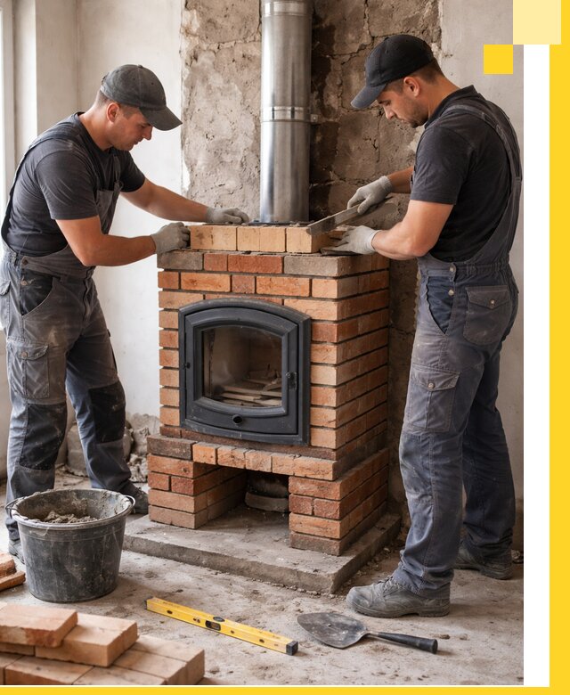 Монтаж печи камина под ключ в Аксае с гарантией и пусконаладкой