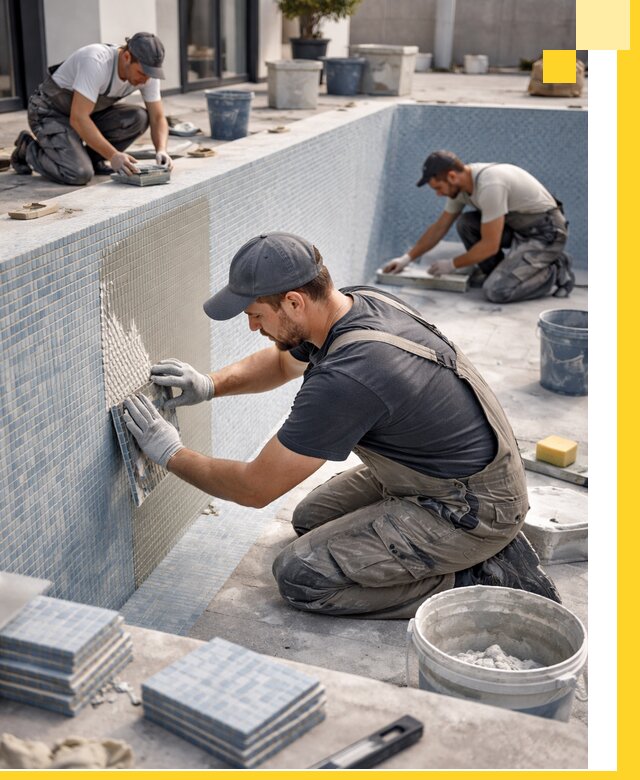 Облицовка бассейнов в Аксае плитка мозаика гидроизоляция