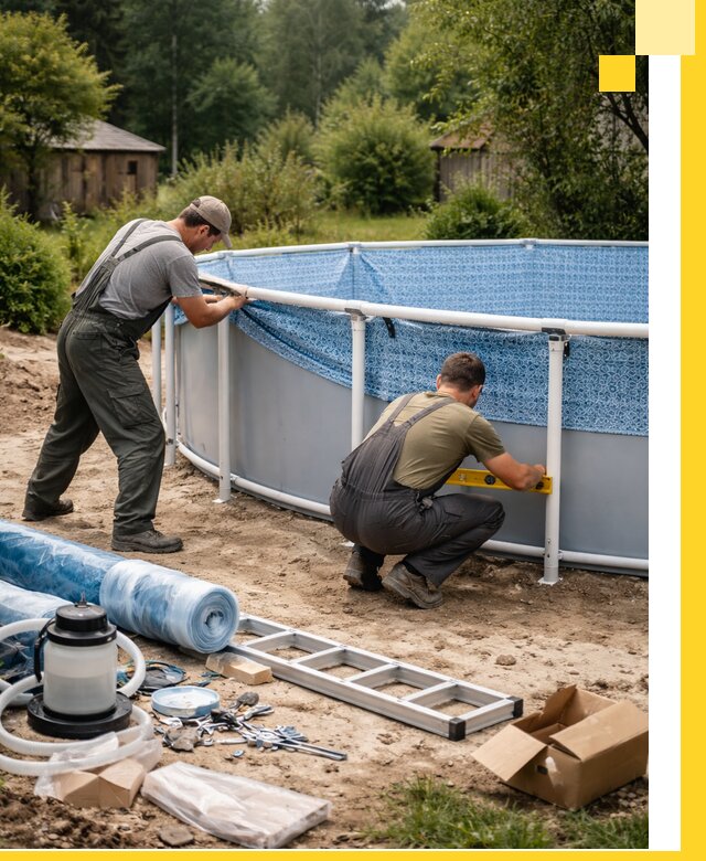 Установка и монтаж каркасных бассейнов в Аксае под ключ