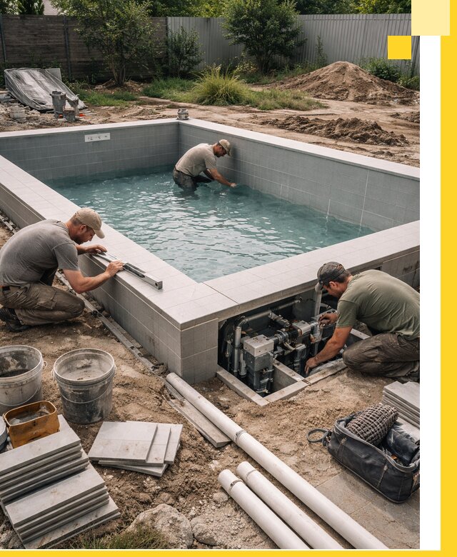 Строительство и монтаж бассейнов для дачи под ключ в Аксае