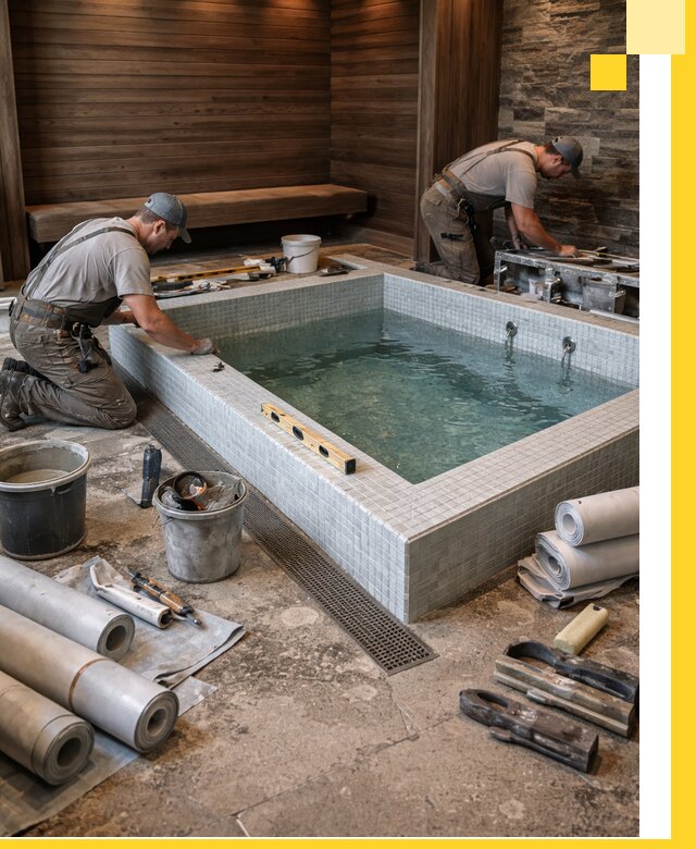 Установка и строительство бассейнов для сауны в Аксае