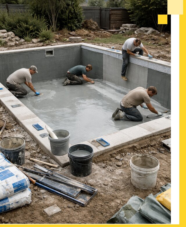 Изготовление и монтаж чаши бассейна под ключ в Аксае