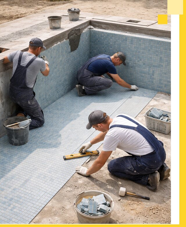 Укладка и установка плитки для бассейнов под ключ в Аксае