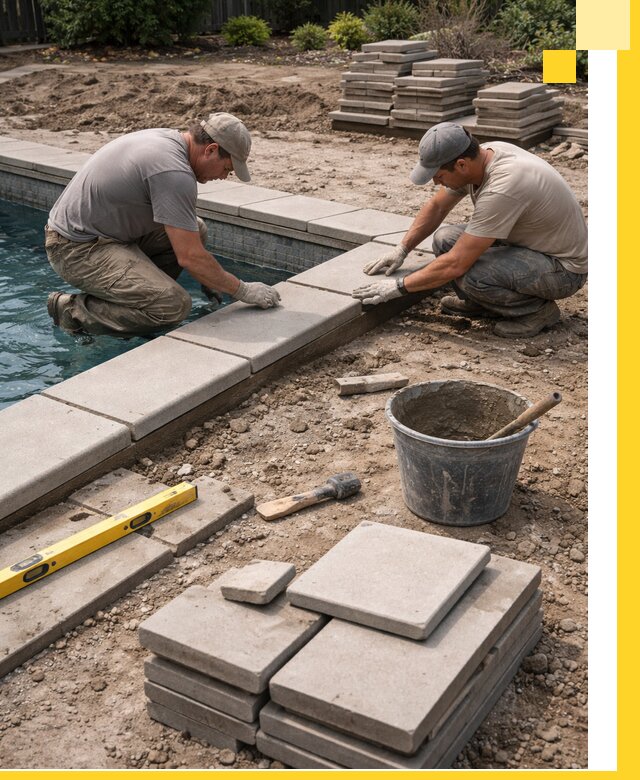 Установка и изготовление копингового камня для бассейнов в Аксае