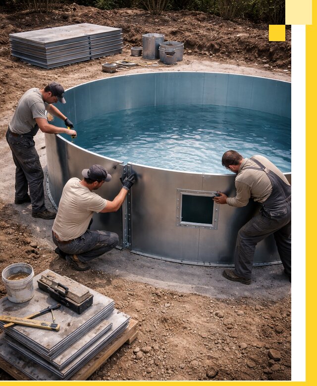 Круглые бассейны под ключ в Аксае проектирование и монтаж