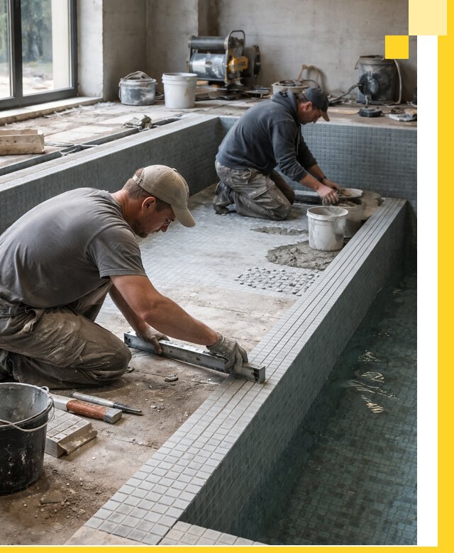 Строительство бассейна в частном доме в Аксае под ключ