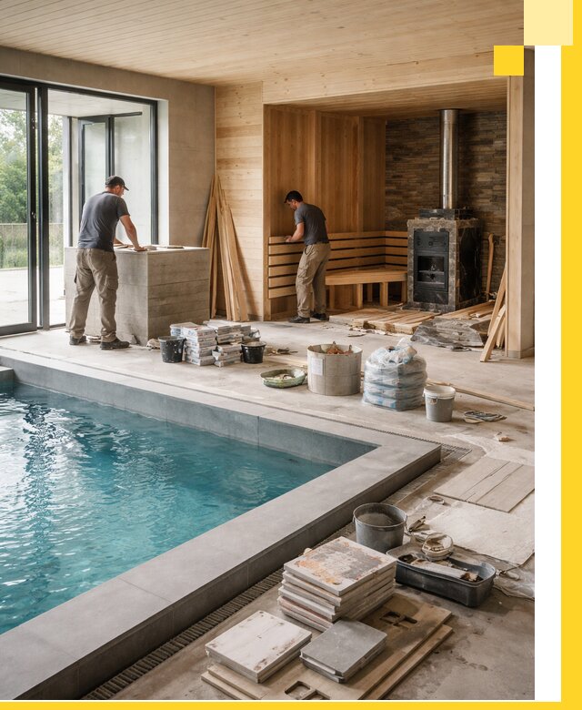 Проектирование и строительство бань с бассейном в Аксае