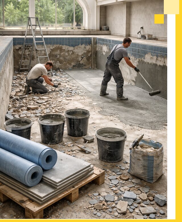 Реконструкция бассейнов в Аксае: ремонт, гидроизоляция