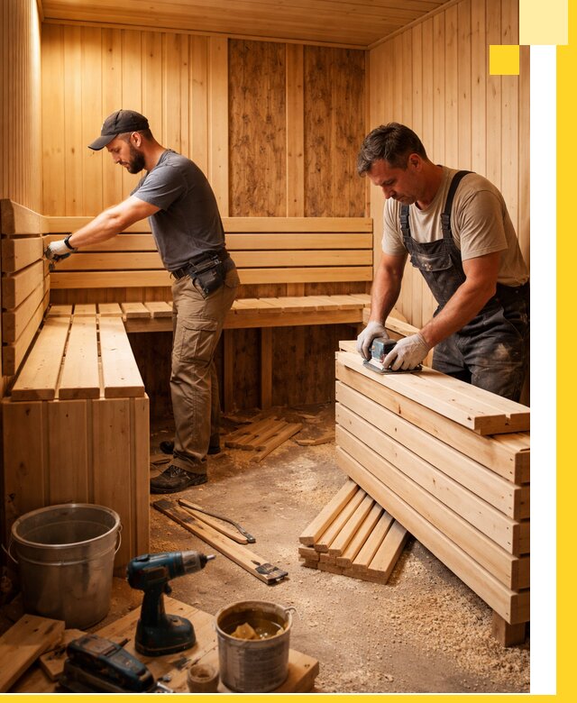 Профессиональный комплексный ремонт саун под ключ в Аксае