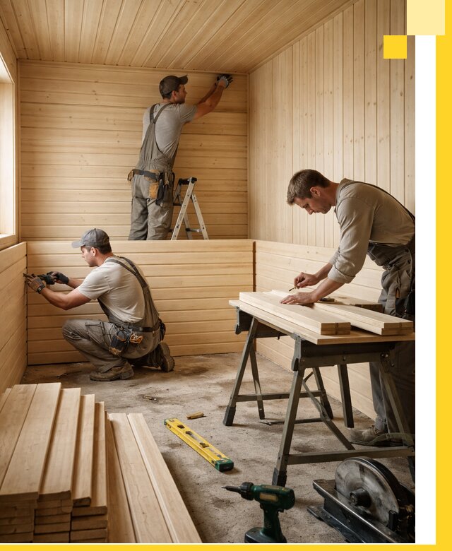 Обшивка саун в Аксае из натуральной древесины под ключ