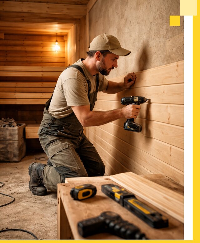 Профессиональная внутренняя отделка бани в Аксае под ключ