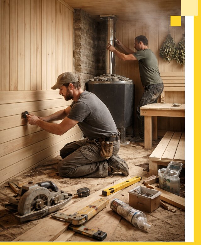 Полное строительство и оснащение парных под ключ в Аксае