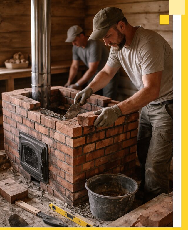 Кирпичные печи для бани под ключ в Аксае, проект и монтаж