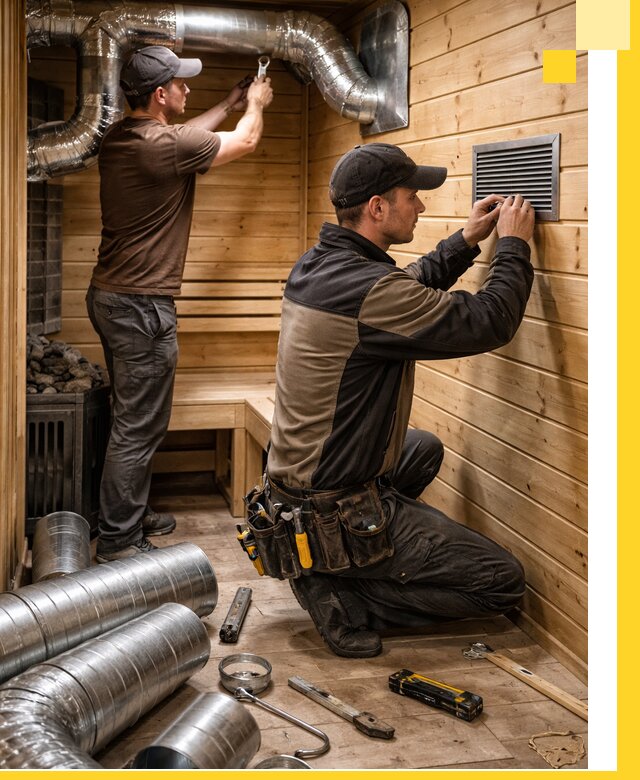 Проектирование и монтаж вентиляции бани в Аксае под ключ