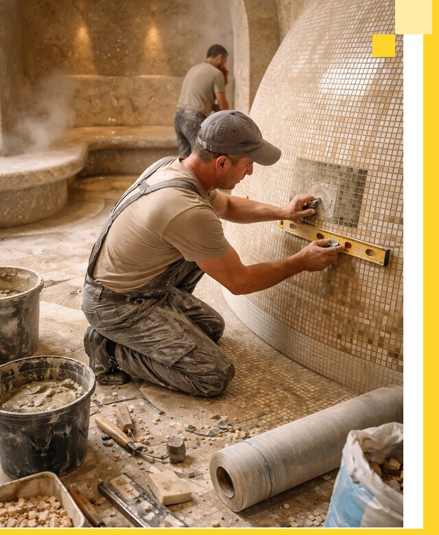 Хамам под ключ в Аксае: проектирование, строительство, отделка