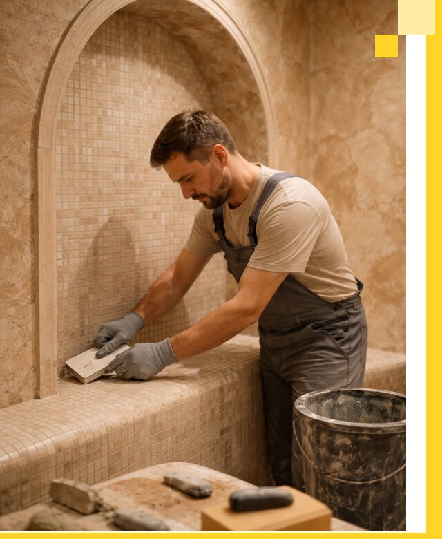 Профессиональная отделка хамамов с мозаикой под ключ в Аксае