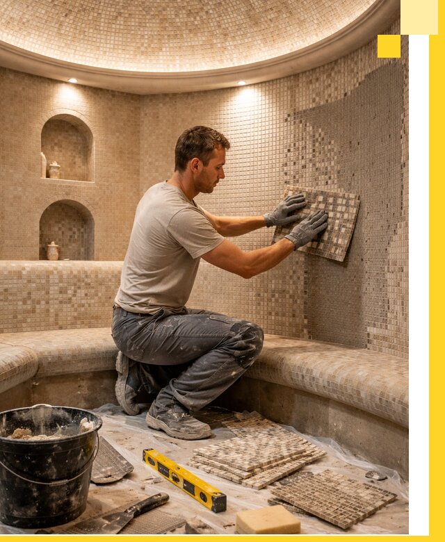 Устройство и монтаж домашнего хамама под ключ в Аксае